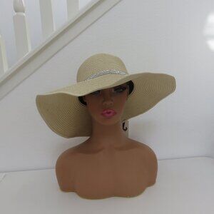 Orchid Love diamond stud Natural WIDE BRIM Hat
